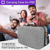 Étui de transport rigide pour console Playstation 5, étui de voyage pour PS5 compatible avec les versions disque et numérique avec base intégrée