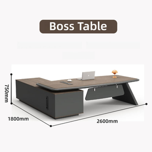 Venta al por mayor de muebles de oficina de <span class=keywords><strong>madera</strong></span> Escritorio de oficina ejecutiva en forma de L Gerente de lujo Ceo Mdf <span class=keywords><strong>Mesa</strong></span> de oficina con gabinete lateral - Product Image 5