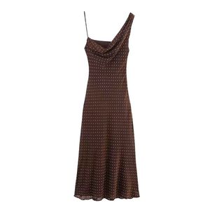Nuevo Vestido Largo Asimétrico de Otoño con Cuello Plisado, Estilo Festivo y sin Mangas, a la Moda y con Temperamento Elegante - Product Image 2