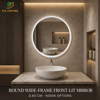 Miroir de salle de bain LED à cadre métallique, mural, à intensité variable, avec interrupteur tactile, étanche IP44, miroir de vanité intelligent pour hôtel par Joystar