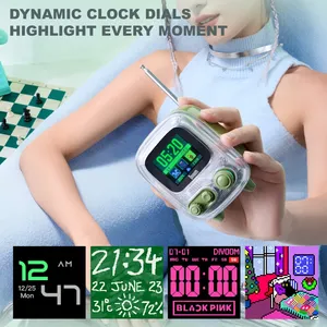 <span class=keywords><strong>Divoom</strong></span> Mini FM portátil para altavoz Bluetooth, reloj despertador RGB <span class=keywords><strong>Pixel</strong></span> <span class=keywords><strong>Art</strong></span>, tablero de visualización DIY para cine en casa, lindo hogar - Product Image 3