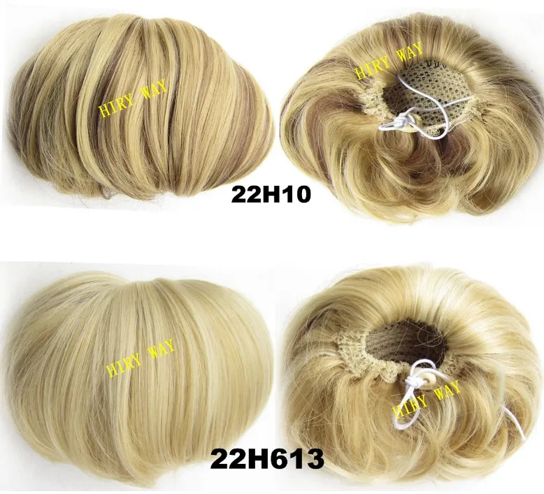 Synthetische Flexibele Haar Broodjes Krullend Scrunchy Elastische Rommelig Golvend Wrap Chignon Extensions Voor Vrouwen