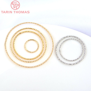 Anillas de latón chapadas en oro de 24 quilates con rosca, círculo cerrado, de alta calidad, accesorios para la fabricación de joyería DIY - Product Image 2