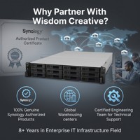 Synology RS3621RPXS 12-Bay 2U Rack NAS Xeon D-1531 Baru dengan Daya Redundan untuk Penyimpanan Virtualisasi Cadangan Perusahaan