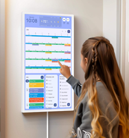 Écran Tactile de Calendrier Numérique 21,5 23,8 32 Pouces Prenant en Charge Google iOS Yahoo Cozi pour Affichages de Programmes avec Caméra et Haut-Parleur