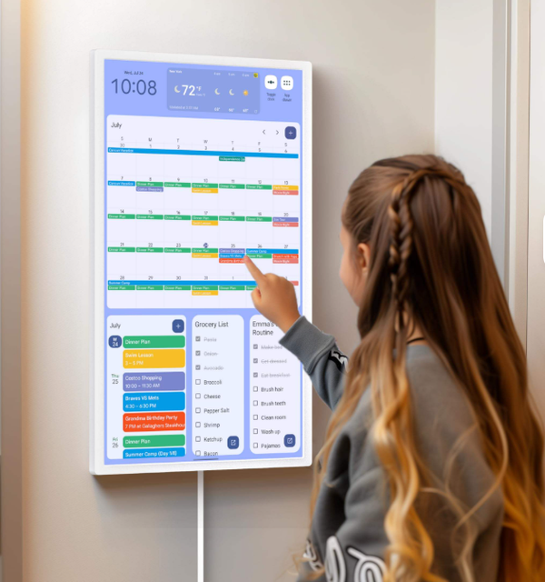 21.5 23.8 32 Inch Digital Calendar Touch Screen Supports Google ISO Yahoo Cozi Schedule Displays with Camera Speaker