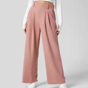 Nouvel Arrivage – Pantalon Large Femme Taille Haute en Lin Léger de Haute Qualité, Style Décontracté et Professionnel - Product Image 2