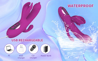 Vibrateur G-spot 4 en 1 chauffant, télescopique, langue oscillante, stimulation clitoridienne, gode vibrant, vibrateur lapin pour femmes