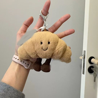 Porte-clés en peluche JC, pendentif, animaux et personnages alimentaires assortis, en coton PP doux, 9-11 cm, pour fête