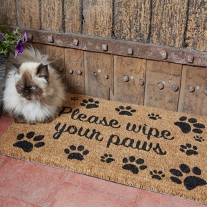 Tapis de porte en fibre de coco pour chien, bienvenue aux personnes tolérant les chiens - Product Image 2