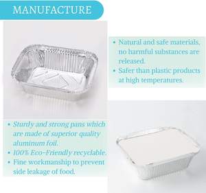 Contenants alimentaires en aluminium avec couvercles, 8,5 x 6 x 2 pouces, pour la restauration et les plats à emporter (vente en gros) - Product Image 3