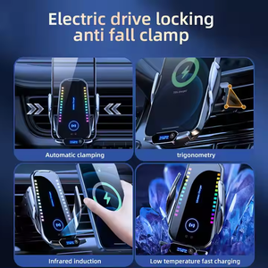 Supporto per telefono con presa d'aria a luce ambientale per auto con ricarica Wireless T28 - Product Image 5