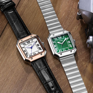 Orologi SINOBI di Lusso Quadrati Classici da Uomo con Numeri Romani Orologio Casual in Pelle al Quarzo da Polso per Uomo - Product Image 3