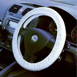 Disposable white color clear plastic car steering wheel cover HDPE