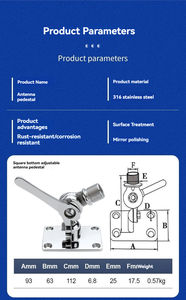 Base de Abrazadera de Tubo Multiángulo Ajustable con Trinquete para Antena, Herraje para Cubierta de Barco de Acero Inoxidable 316 ATC <span class=keywords><strong>GOGO</strong></span> - Product Image 5