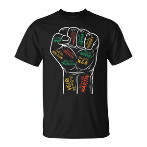 Camiseta Promocional con Diseño de Puño de Poder, Inspirada en la Historia Afroamericana - Product Image 3