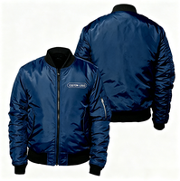 Blouson Bomber Homme Personnalisé Imperméable Coupe-Vent Col V Fermeture Éclair Noir Hiver Streetwear Broderie Lettre Avant Vêtement d'extérieur