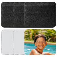 Dompet Kartu Kulit PU Kosong Desain Kustom dengan Transfer Panas Sublimasi untuk Saku Depan