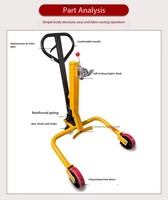 Chariot manuel hydraulique Eagle Grip pour fûts d'huile composites de 200 L avec roues en nylon