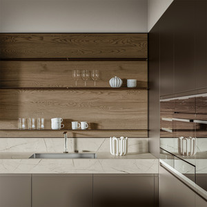 Gabinete de Cocina Moderno de MDF con Diseño de Paneles y Superficie Fácil de Limpiar - Product Image 4