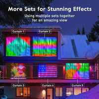 Guirlandes lumineuses LED RGB à rideau, contrôlables par application et télécommande, alimentées par USB, à intensité variable, en PVC, éclairage féerique IP44 pour décoration intérieure