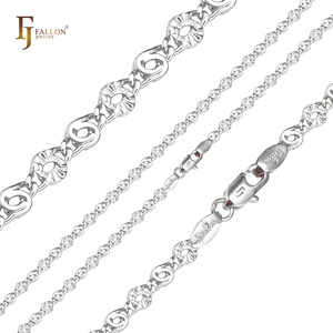 F94100374 4,1 мм + FJ Fallon, модные ювелирные изделия, маркиза, Замочная скважина, звено улитки, цепочка из розового золота, двухцветная латунь - Product Image 2