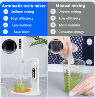Agitateur anti-mousse DLD résistant aux UV à tête détachable pour mélange facile d'adhésifs et de résines époxy hautement transparentes, facile à nettoyer