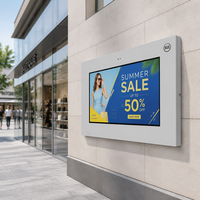 Affichage numérique mural extérieur 32 pouces, 1500 nits, IP65, TFT LCD 1080P, gestion des contenus à distance, affichage pour la vente au détail