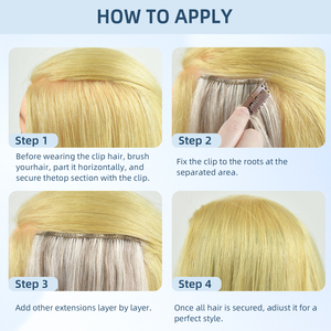 Nouvelles extensions de cheveux invisibles à clipser 2026, 100g, pointes épaisses, 100% cheveux humains Remy, postiches personnalisées OEM pour cheveux fins - Product Image 5