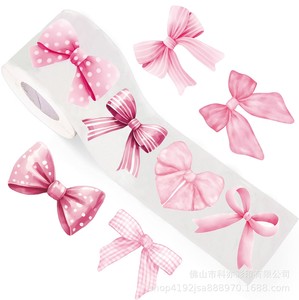 Pegatinas de Lazo Rosa de 2.5cm, 500 Unidades/Rollo, Etiquetas Redondas Autoadhesivas de Papel Cobre para Sellado de Cajas de Regalo y Decoración - Product Image 2