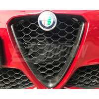 Grille de pare-chocs avant en fibre de carbone sèche de style Quad pour Alfa Romeo Giulia