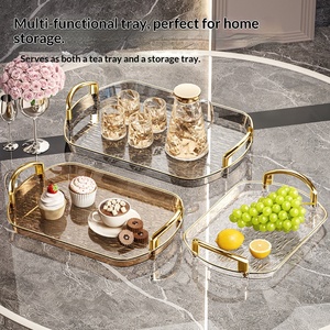 Plateau en plastique de luxe léger avec poignées doubles, plat de service haut de gamme pour la maison, <span class=keywords><strong>assiette</strong></span> de dîner, <span class=keywords><strong>assiette</strong></span> de restaurant commerciale, grande <span class=keywords><strong>assiette</strong></span> épaissie - Product Image 2