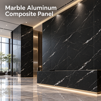 Panneau composite en aluminium marbré gris veiné 3 mm 4x8 pieds, plaque ACP revêtue de PE pour panneaux muraux de salle de bain
