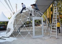 Dôme géodésique de luxe moderne en PVC transparent, imperméable quatre saisons, pour glamping, tente de sol de 6 m, en acier galvanisé, pour hôtel de camping