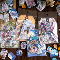 45 buah/pak paket stiker Miss Series of Cloud Travel seluruh dunia Retro kolase Notebook dasar DIY bahan 4model
