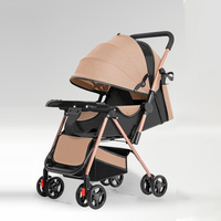 Poussette bébé légère en lin, pliage à un bouton, cadre en acier haute teneur en carbone, poussette enfant portable, capacité 30 kg, pour les voyages en ville