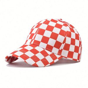 Casquette de baseball en coton, nouvelle, imprimée à carreaux, personnalisée, pour l'extérieur, style sport - Product Image 3