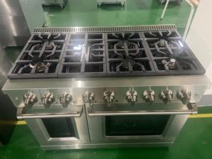 Estufa de Cocina Independiente de Acero Inoxidable de 48 Pulgadas con Doble Combustible, 7 Quemadores, Horno Doble, Limpieza a Vapor - Product Image 5