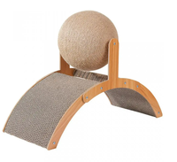 Grattoir à chat en bois boule à gratter pour chat en sisal 2 en 1 résistant à l'usure jouet de patte de meulage planche à gratter grattoir en bois massif pour chats