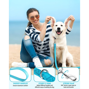 Correa de entrenamiento multifuncional para perros, correa doble de nailon de 8 pies para cachorros pequeños y medianos - Product Image 4