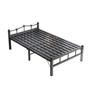 Struttura <span class=keywords><strong>letto</strong></span> pieghevole in metallo resistente salvaspazio, <span class=keywords><strong>letto</strong></span> singolo in <span class=keywords><strong>ferro</strong></span> retrò con <span class=keywords><strong>testiera</strong></span> bassa per riposo in ufficio - Product Image 5