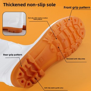 Botas de Seguridad Sanitarias Blancas de Caña Alta para Fábrica de Alimentos, Impermeables, Ligeras, con Forro de Malla, para Hombre - Product Image 4