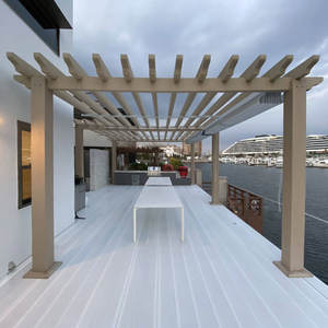 Pérgola <span class=keywords><strong>de</strong></span> porche delantero parasol exterior <span class=keywords><strong>de</strong></span> diseño moderno adjunta a la pérgola <span class=keywords><strong>de</strong></span> Wpc compuesta <span class=keywords><strong>de</strong></span> <span class=keywords><strong>madera</strong></span> <span class=keywords><strong>de</strong></span> la casa - Product Image 2