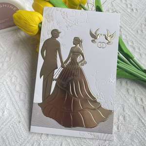 Invitations de mariage haut de gamme avec estampage doré, cartes d'invitation de mariage de haute qualité, exquises et élégantes - Product Image 4