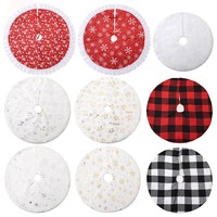 Tapis de sol pour sapin de Noël, écologique, réutilisable, rond, mini, en peluche, motif flocon de neige, décoration de Noël, ornement pour la maison