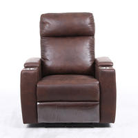 Fauteuil inclinable électrique en cuir, fabrication sur mesure, porte-gobelets, boîte de rangement, canapé inclinable