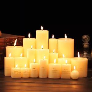 Velas de Pilar Blancas Extra Grandes en Frasco de Vidrio, Decorativas para Bodas y Fiestas Románticas, Personalizadas por <span class=keywords><strong>ODIS</strong></span>, al por Mayor - Product Image 4