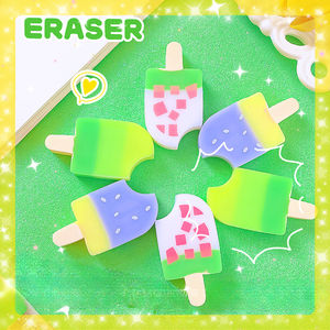 Gomme en forme de crème glacée à la pêche, essuyez, moins de miettes gomme à popsicle dessin animé mignon élèves du primaire papeterie créative - Product Image 6