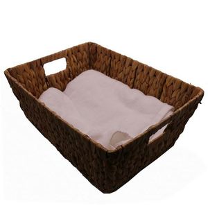 Panier en jacinthe d'eau écologique, tissé en paille, style marocain, en osier, pour bébé, joli panier à linge à 4 compartiments - Product Image 5