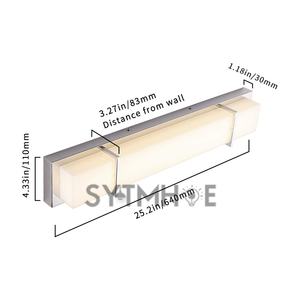 Lampes de vanité 18W pour salle de bain AC 85-265V 640mm ODM 2 ans de garantie Construction CCT Appliques de bain LED interchangeables <span class=keywords><strong>au</strong></span>-<span class=keywords><strong>dessus</strong></span> du <span class=keywords><strong>miroir</strong></span> - Product Image 2